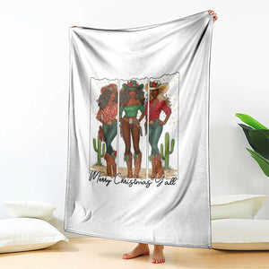 Merry Christmas Y'all Throw Blanket Funny Western Holiday Gift For Cowgirl TS12 Print Your Wear