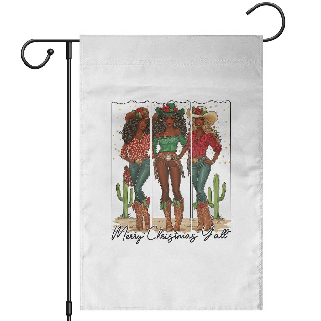 Merry Christmas Y'all Garden Flag Funny Western Holiday Gift For Cowgirl TS12 White Print Your Wear