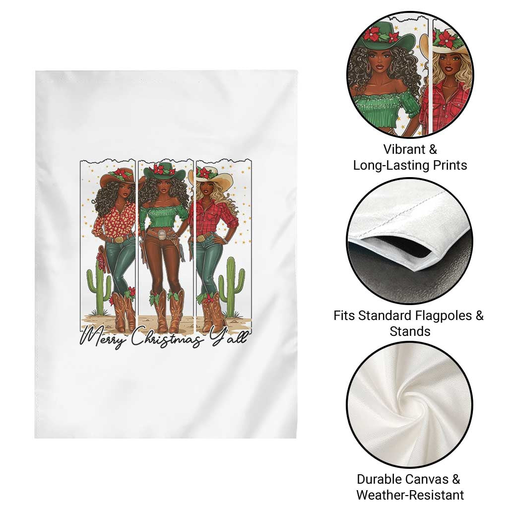 Merry Christmas Y'all Garden Flag Funny Western Holiday Gift For Cowgirl TS12 Print Your Wear