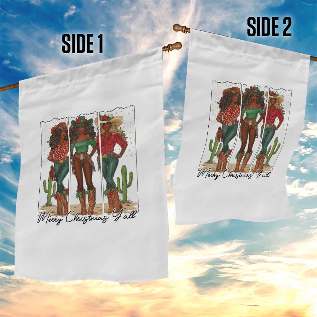 Merry Christmas Y'all Garden Flag Funny Western Holiday Gift For Cowgirl TS12 Print Your Wear