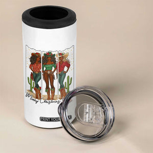 Merry Christmas Y'all 4 in 1 Can Cooler Tumbler Funny Western Holiday Gift For Cowgirl TS12 Print Your Wear