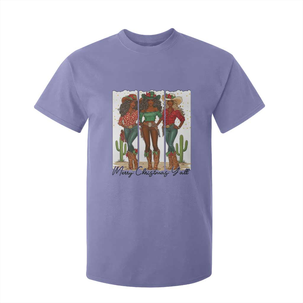 Merry Christmas Y'all T Shirt For Kid Funny Western Holiday Gift For Cowgirl TS12 Violet Print Your Wear