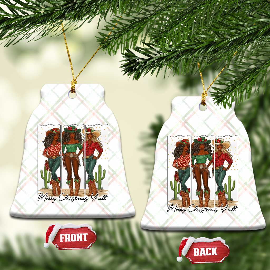 Merry Christmas Y'all Ceramic Ornament Funny Western Holiday Gift For Cowgirl TS12 Print Your Wear