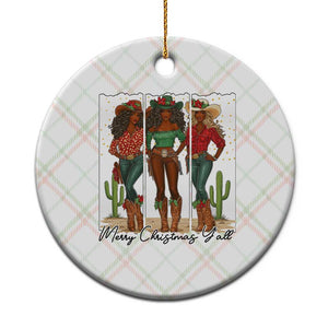 Merry Christmas Y'all Ceramic Ornament Funny Western Holiday Gift For Cowgirl TS12 1pc Christmas Plaid Print Your Wear