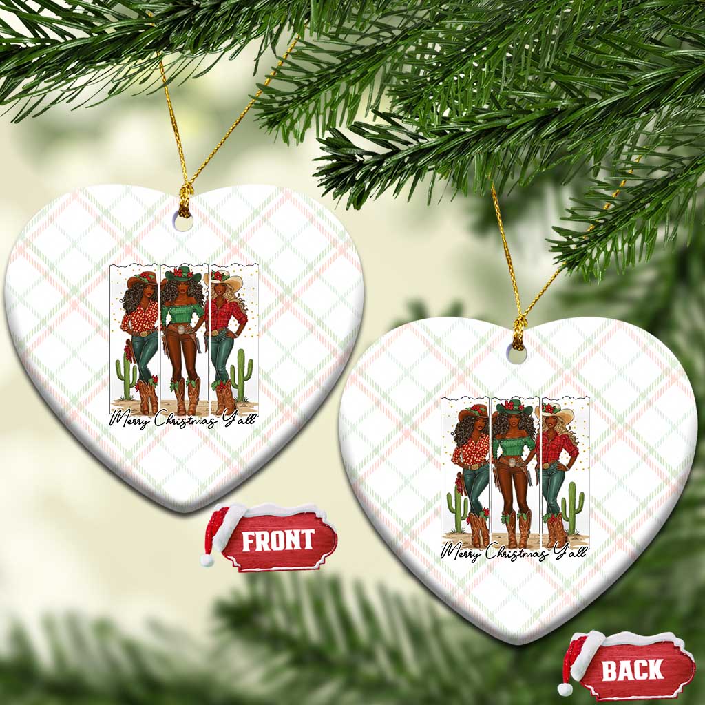 Merry Christmas Y'all Ceramic Ornament Funny Western Holiday Gift For Cowgirl TS12 Print Your Wear