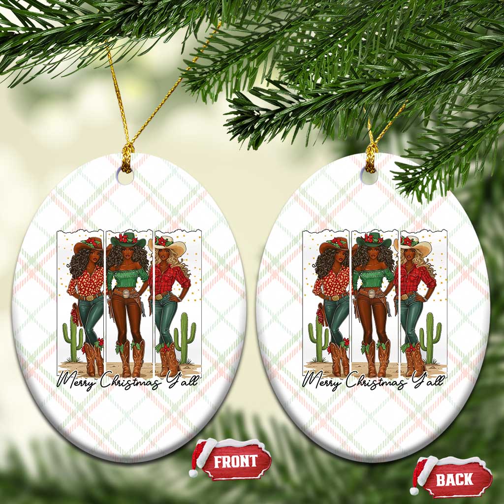 Merry Christmas Y'all Ceramic Ornament Funny Western Holiday Gift For Cowgirl TS12 Print Your Wear