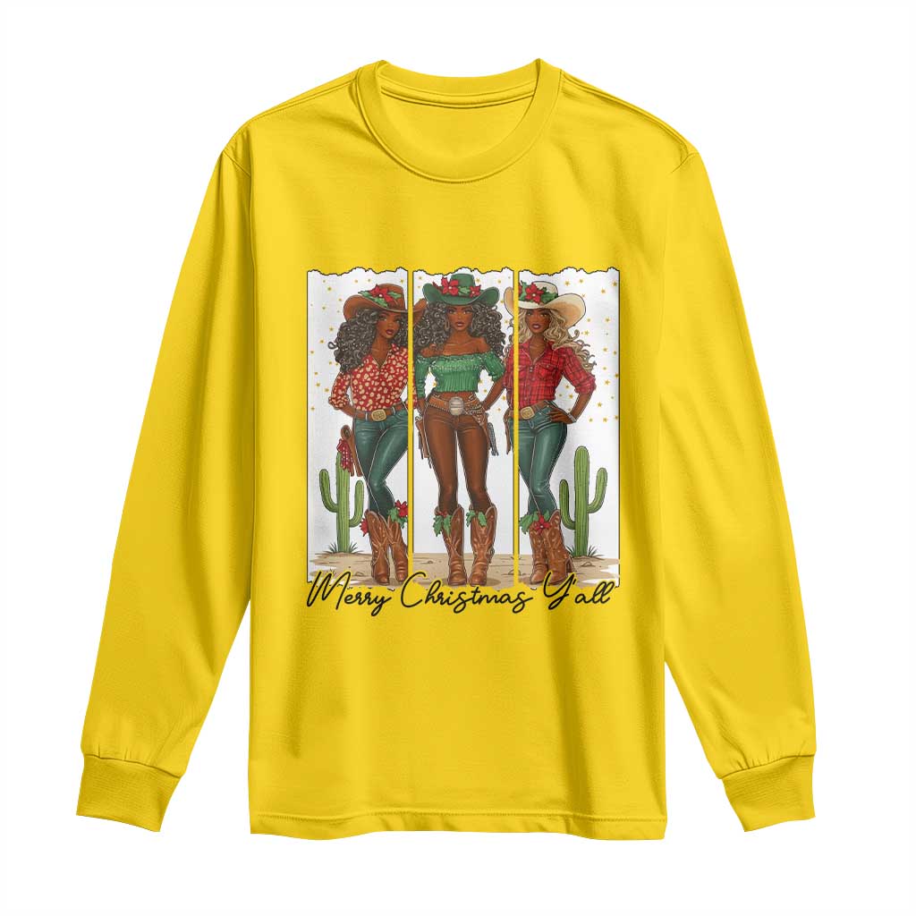 Merry Christmas Y'all Long Sleeve Shirt Funny Western Holiday Gift For Cowgirl TS12 Daisy Print Your Wear