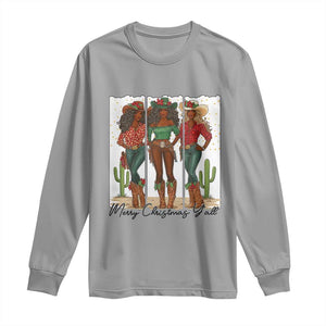 Merry Christmas Y'all Long Sleeve Shirt Funny Western Holiday Gift For Cowgirl TS12 Sport Gray Print Your Wear