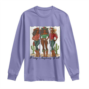 Merry Christmas Y'all Long Sleeve Shirt Funny Western Holiday Gift For Cowgirl TS12 Violet Print Your Wear