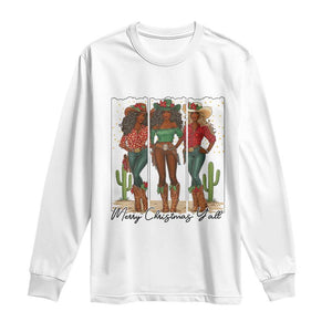 Merry Christmas Y'all Long Sleeve Shirt Funny Western Holiday Gift For Cowgirl TS12 White Print Your Wear