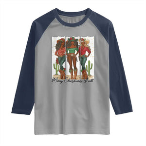 Merry Christmas Y'all Raglan Shirt Funny Western Holiday Gift For Cowgirl TS12 Sport Gray Navy Print Your Wear
