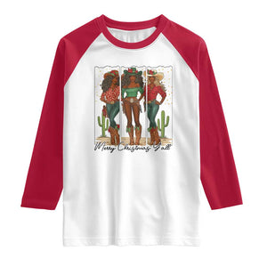 Merry Christmas Y'all Raglan Shirt Funny Western Holiday Gift For Cowgirl TS12 White Red Print Your Wear