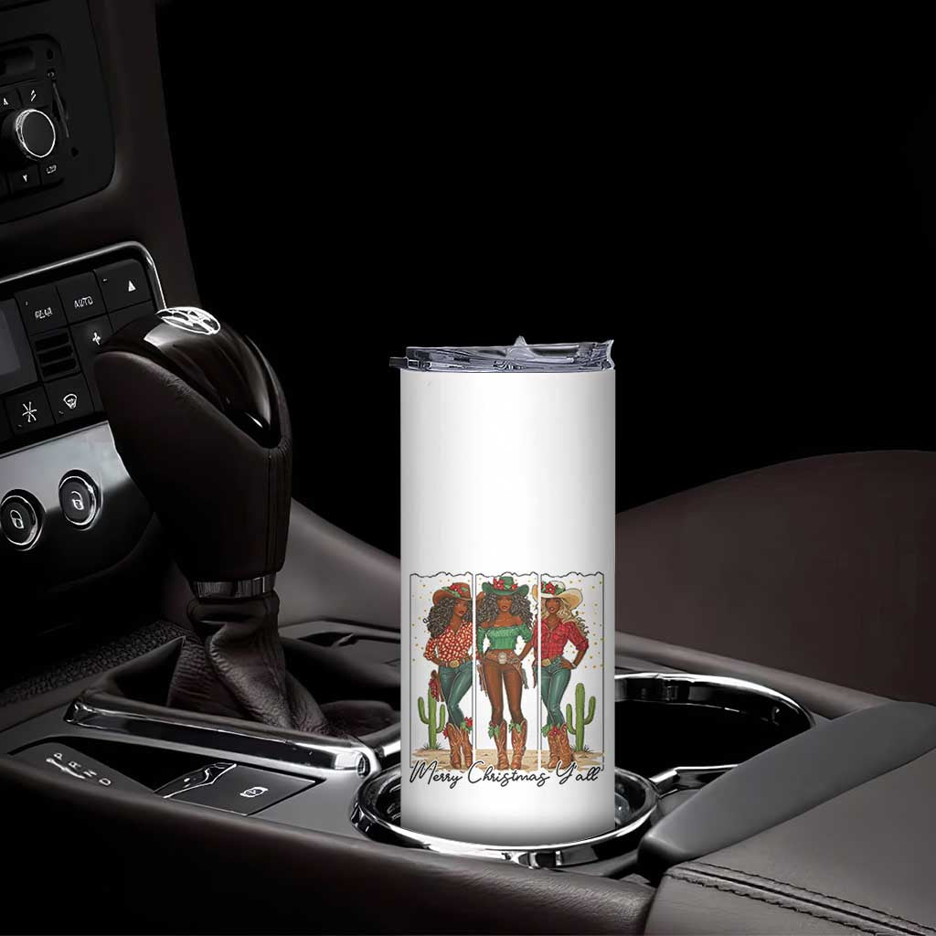 Merry Christmas Y'all Skinny Tumbler Funny Western Holiday Gift For Cowgirl TS12 Print Your Wear