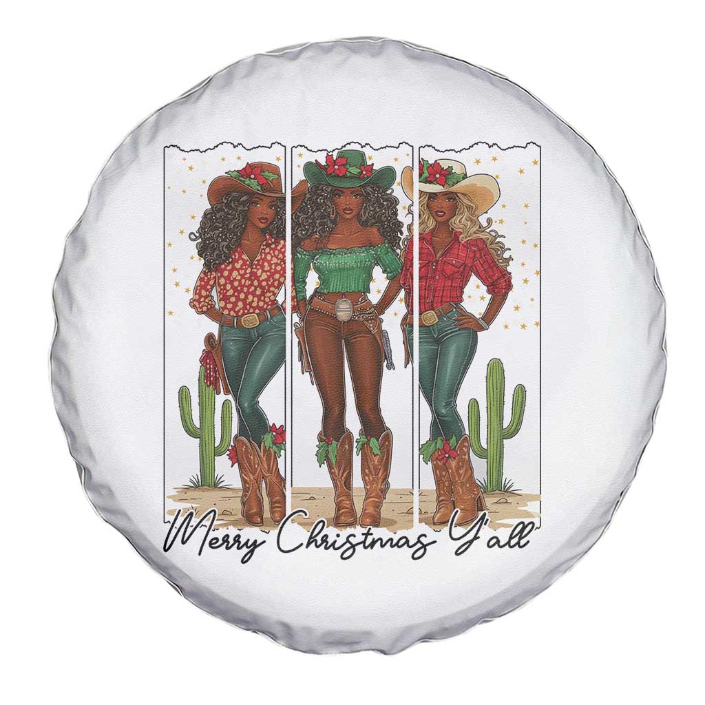 Merry Christmas Y'all Spare Tire Cover Funny Western Holiday Gift For Cowgirl TS12 Print Your Wear