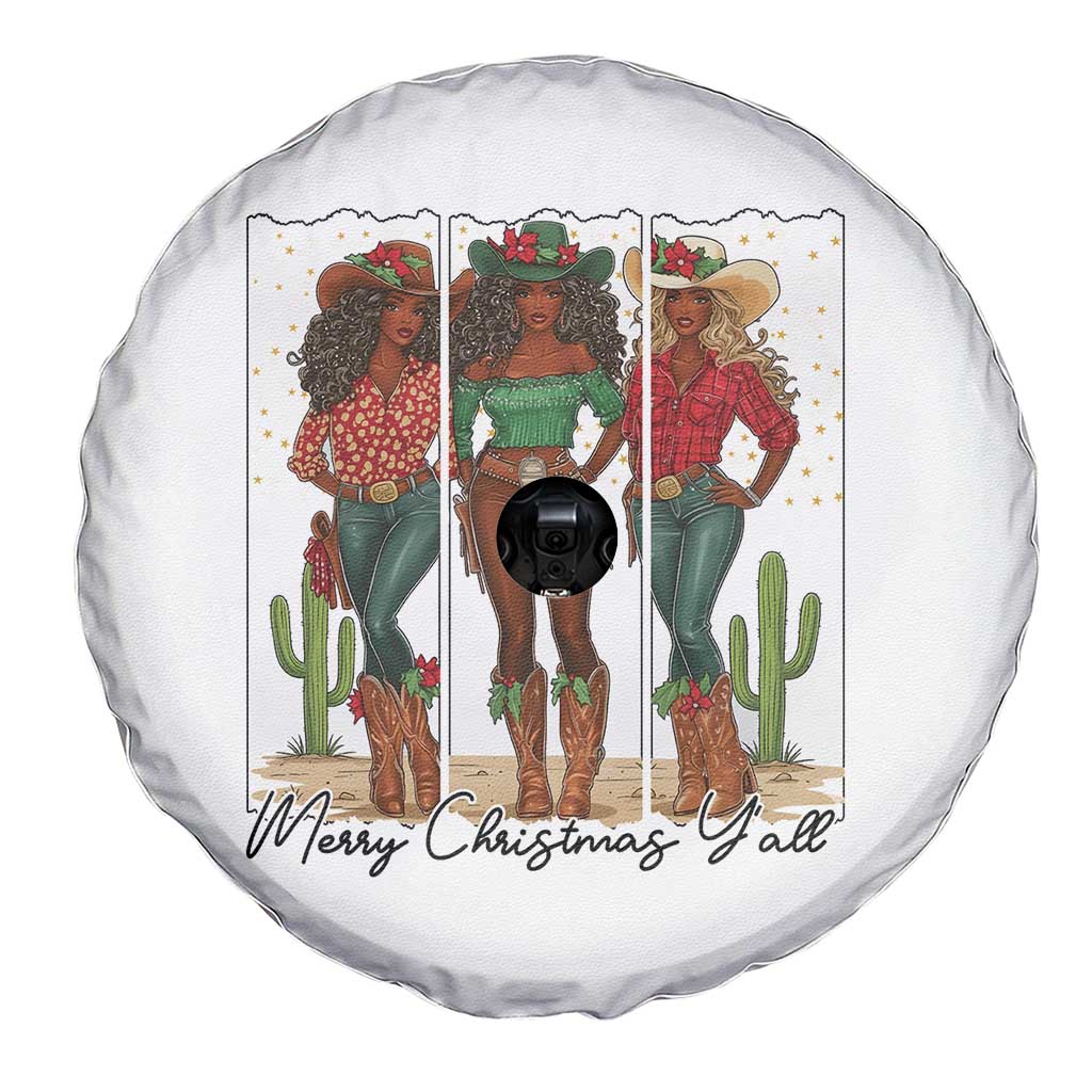 Merry Christmas Y'all Spare Tire Cover Funny Western Holiday Gift For Cowgirl TS12 Print Your Wear