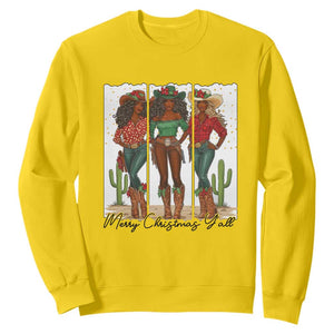 Merry Christmas Y'all Sweatshirt Funny Western Holiday Gift For Cowgirl TS12 Daisy Print Your Wear