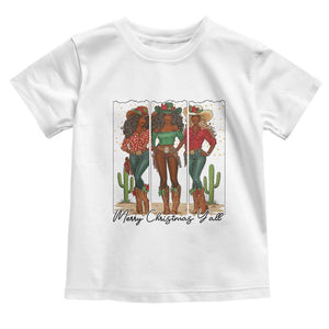 Merry Christmas Y'all Toddler T Shirt Funny Western Holiday Gift For Cowgirl TS12 White Print Your Wear