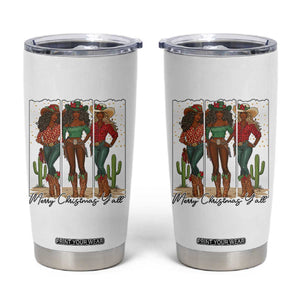 Merry Christmas Y'all Tumbler Cup Funny Western Holiday Gift For Cowgirl TS12 White Print Your Wear