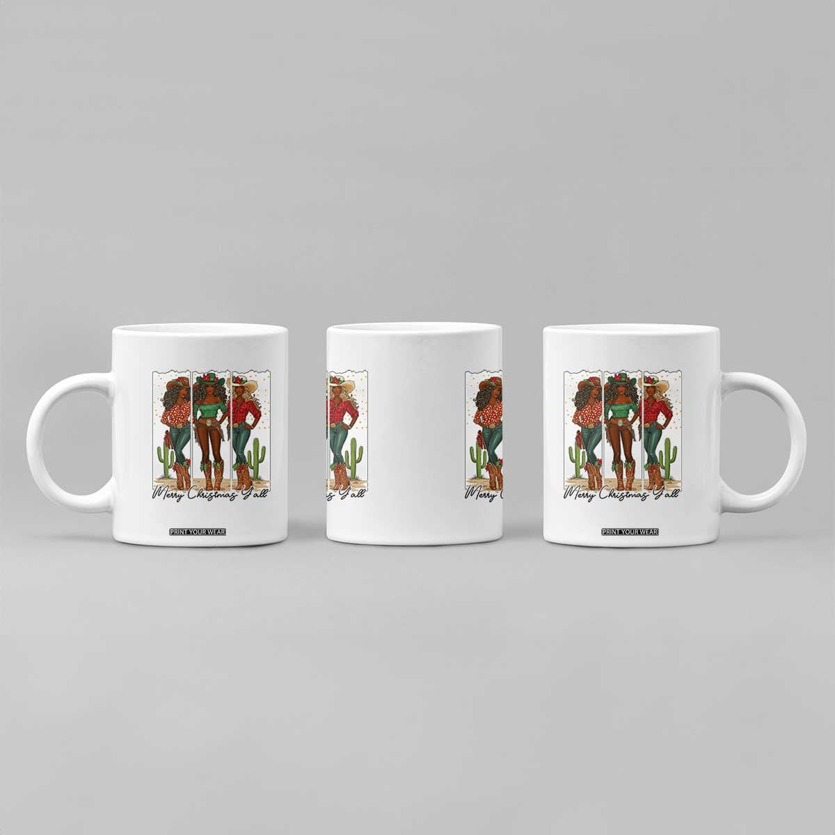 Merry Christmas Y'all Coffee Mug Funny Western Holiday Gift For Cowgirl TS12 Print Your Wear