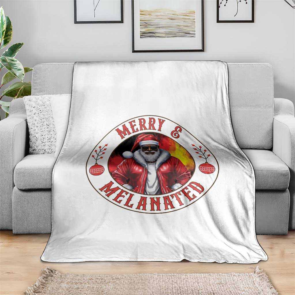 Black Santa Merry And Melanated Throw Blanket Christmas Holiday Gift TS12 Print Your Wear