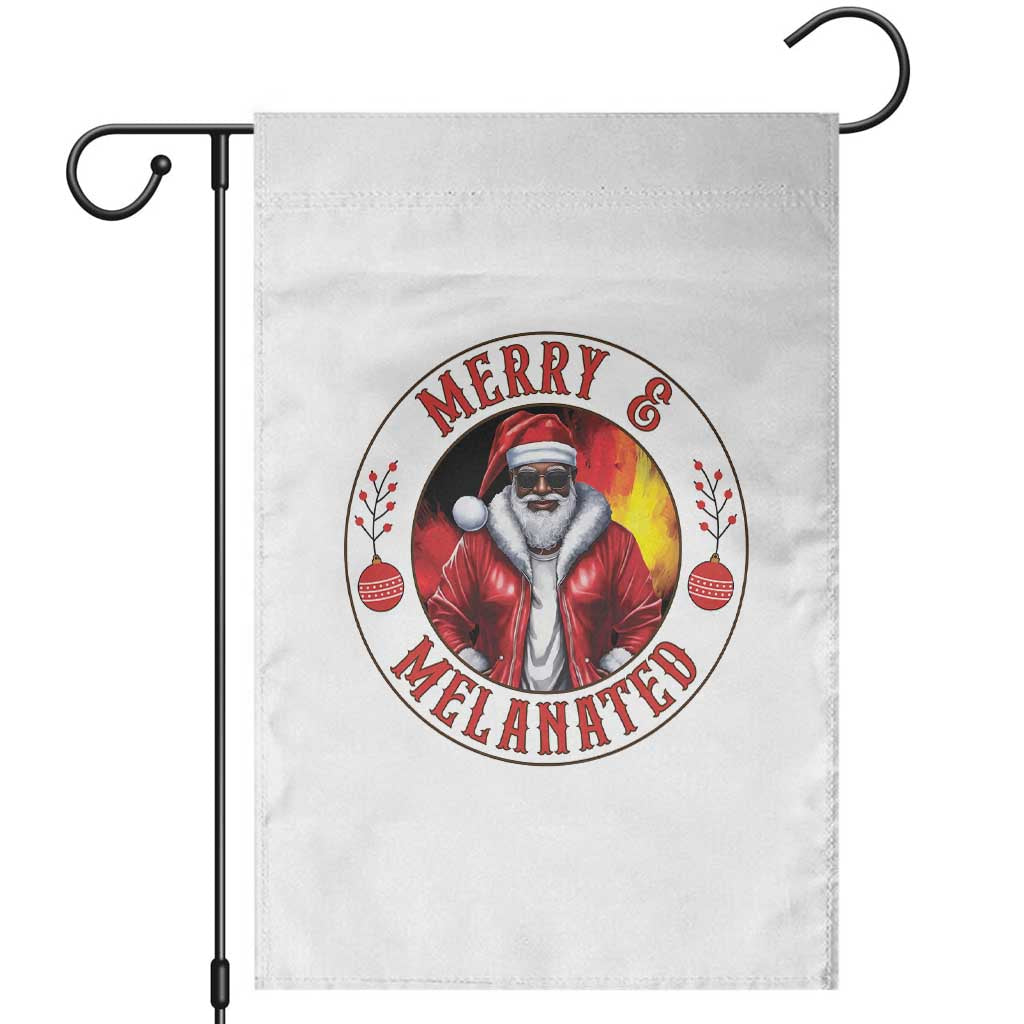 Black Santa Merry And Melanated Garden Flag Christmas Holiday Gift TS12 White Print Your Wear