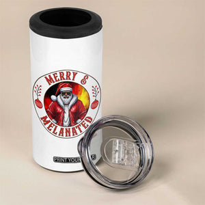 Black Santa Merry And Melanated 4 in 1 Can Cooler Tumbler Christmas Holiday Gift TS12 Print Your Wear