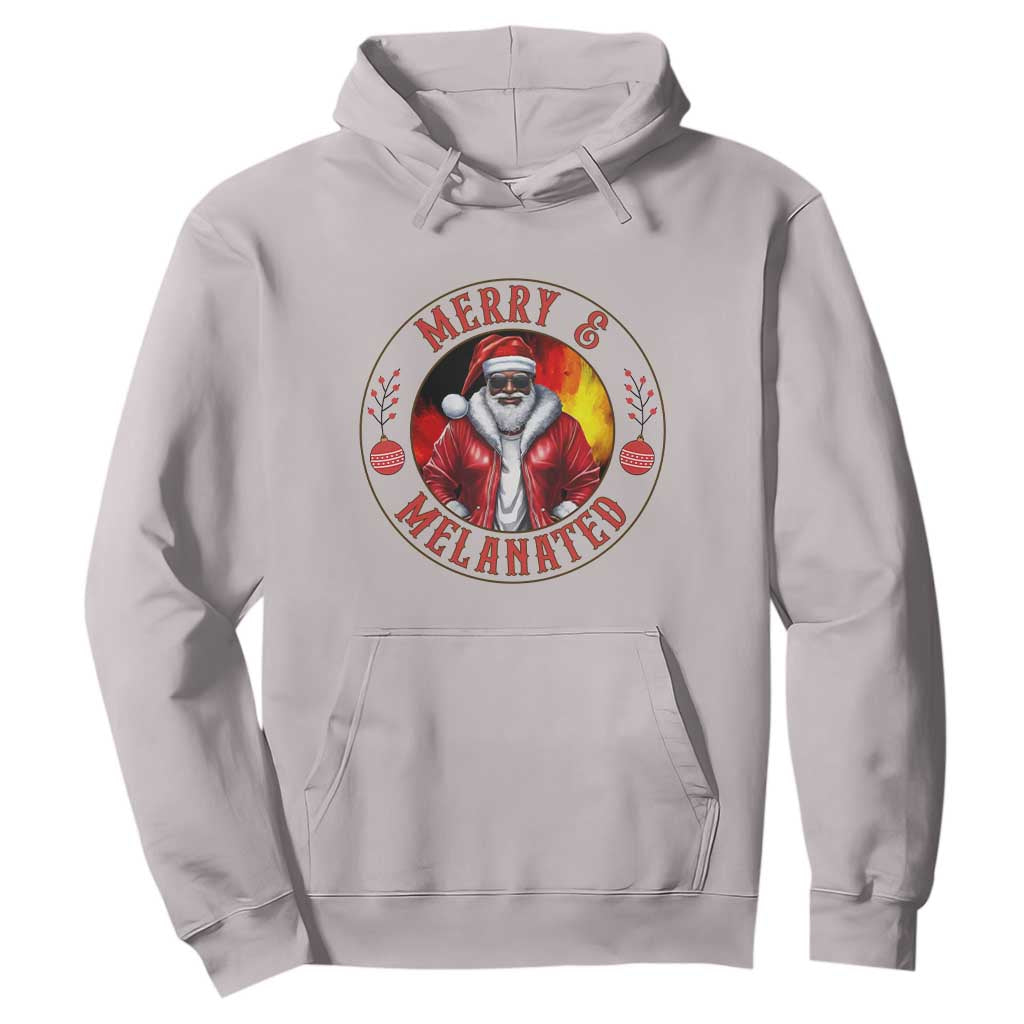 Black Santa Merry And Melanated Hoodie Christmas Holiday Gift TS12 Ice Gray Print Your Wear