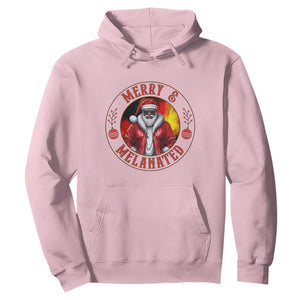 Black Santa Merry And Melanated Hoodie Christmas Holiday Gift TS12 Light Pink Print Your Wear