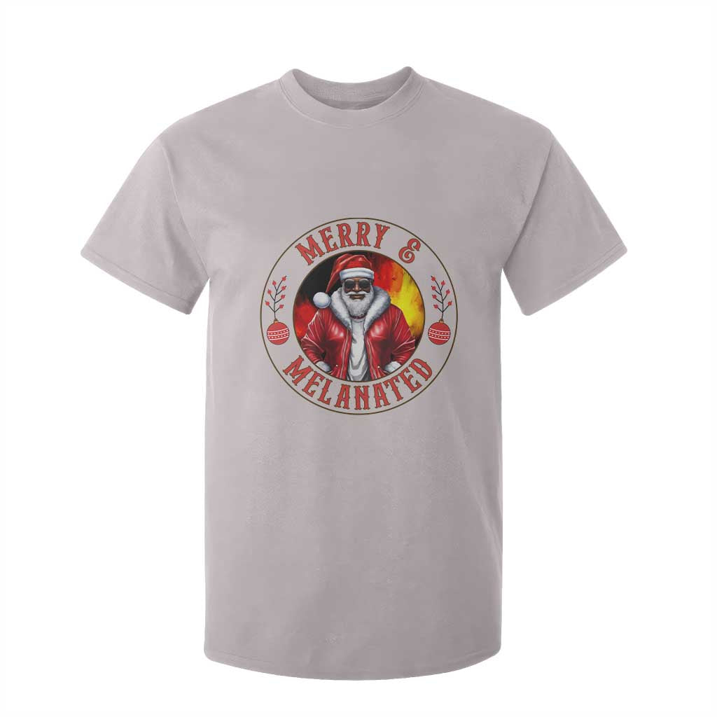 Black Santa Merry And Melanated T Shirt For Kid Christmas Holiday Gift TS12 Ice Gray Print Your Wear
