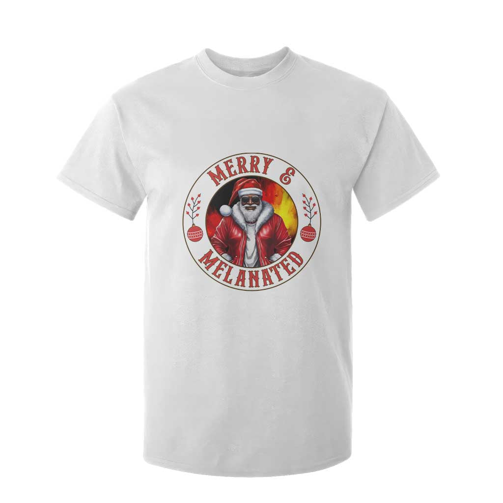 Black Santa Merry And Melanated T Shirt For Kid Christmas Holiday Gift TS12 White Print Your Wear