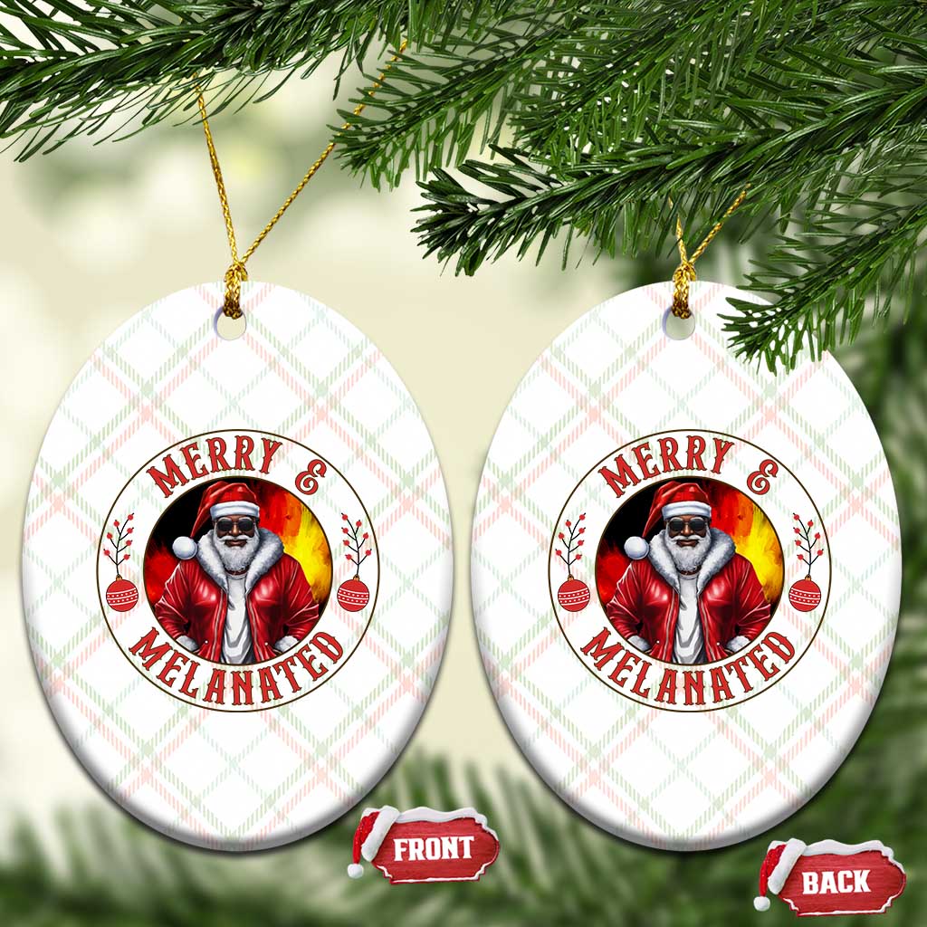 Black Santa Merry And Melanated Ceramic Ornament Christmas Holiday Gift TS12 Print Your Wear
