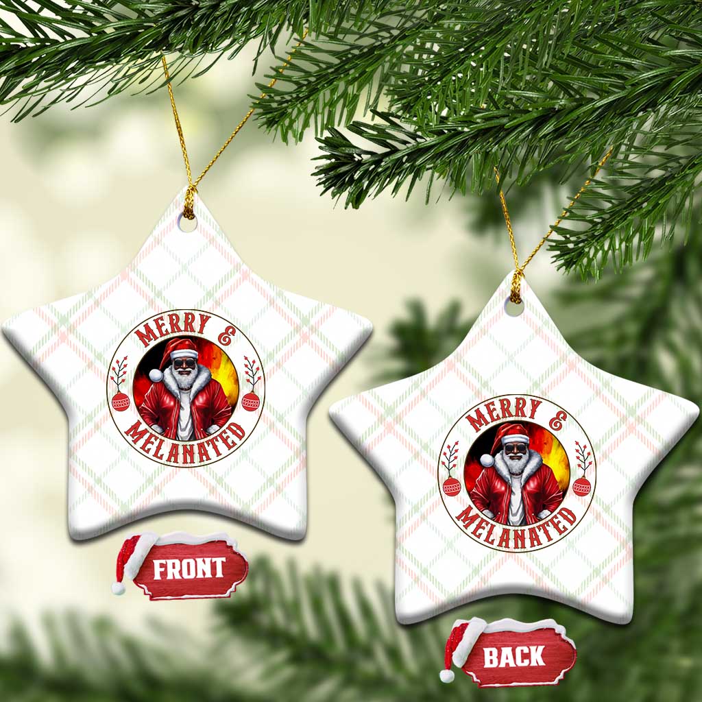 Black Santa Merry And Melanated Ceramic Ornament Christmas Holiday Gift TS12 Print Your Wear