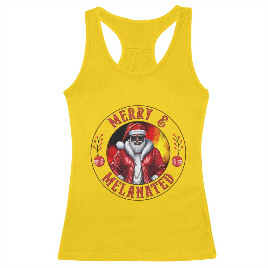Black Santa Merry And Melanated Racerback Tank Top Christmas Holiday Gift TS12 Daisy Print Your Wear