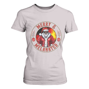 Black Santa Merry And Melanated T Shirt For Women Christmas Holiday Gift TS12 Ice Gray Print Your Wear
