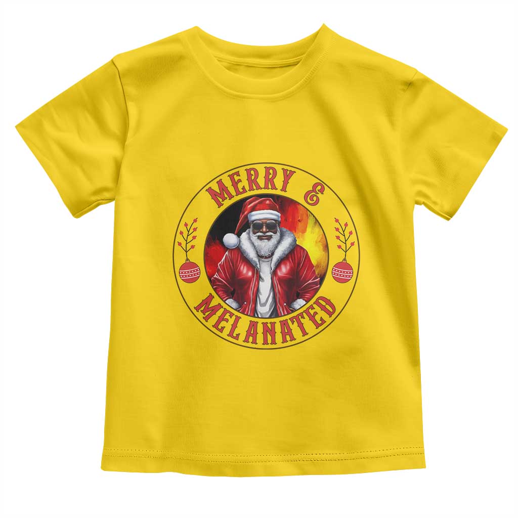 Black Santa Merry And Melanated Toddler T Shirt Christmas Holiday Gift TS12 Daisy Print Your Wear