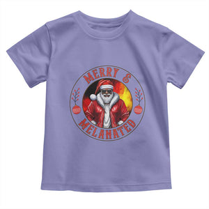 Black Santa Merry And Melanated Toddler T Shirt Christmas Holiday Gift TS12 Violet Print Your Wear