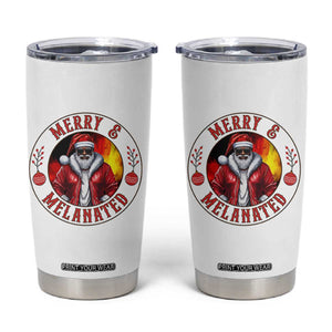 Black Santa Merry And Melanated Tumbler Cup Christmas Holiday Gift TS12 White Print Your Wear