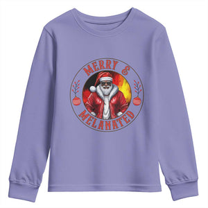 Black Santa Merry And Melanated Youth Sweatshirt Christmas Holiday Gift TS12 Violet Print Your Wear