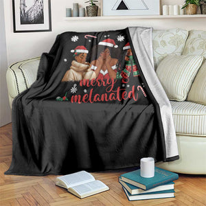Melanin Christmas Throw Blanket Merry And Melanated Holiday Gift For Girl TS12 Print Your Wear