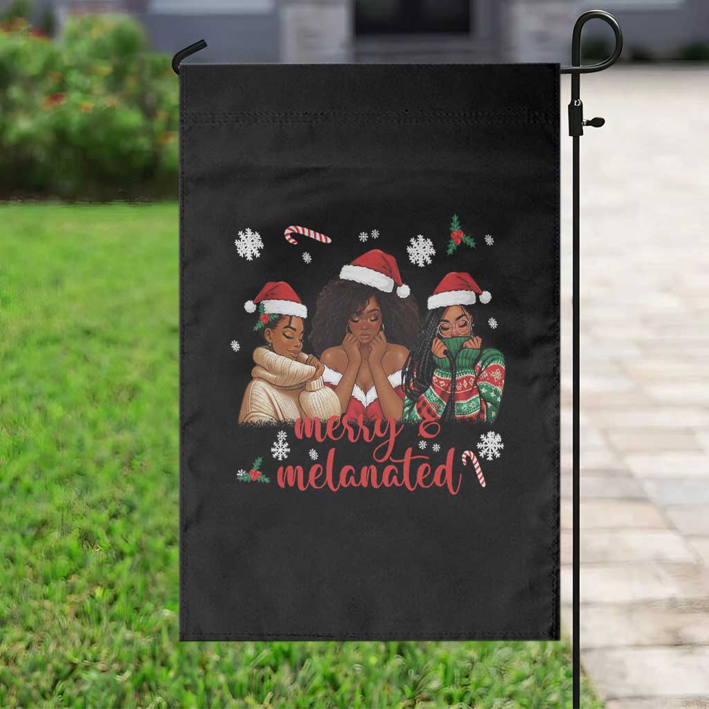 Melanin Christmas Garden Flag Merry And Melanated Holiday Gift For Girl TS12 Print Your Wear