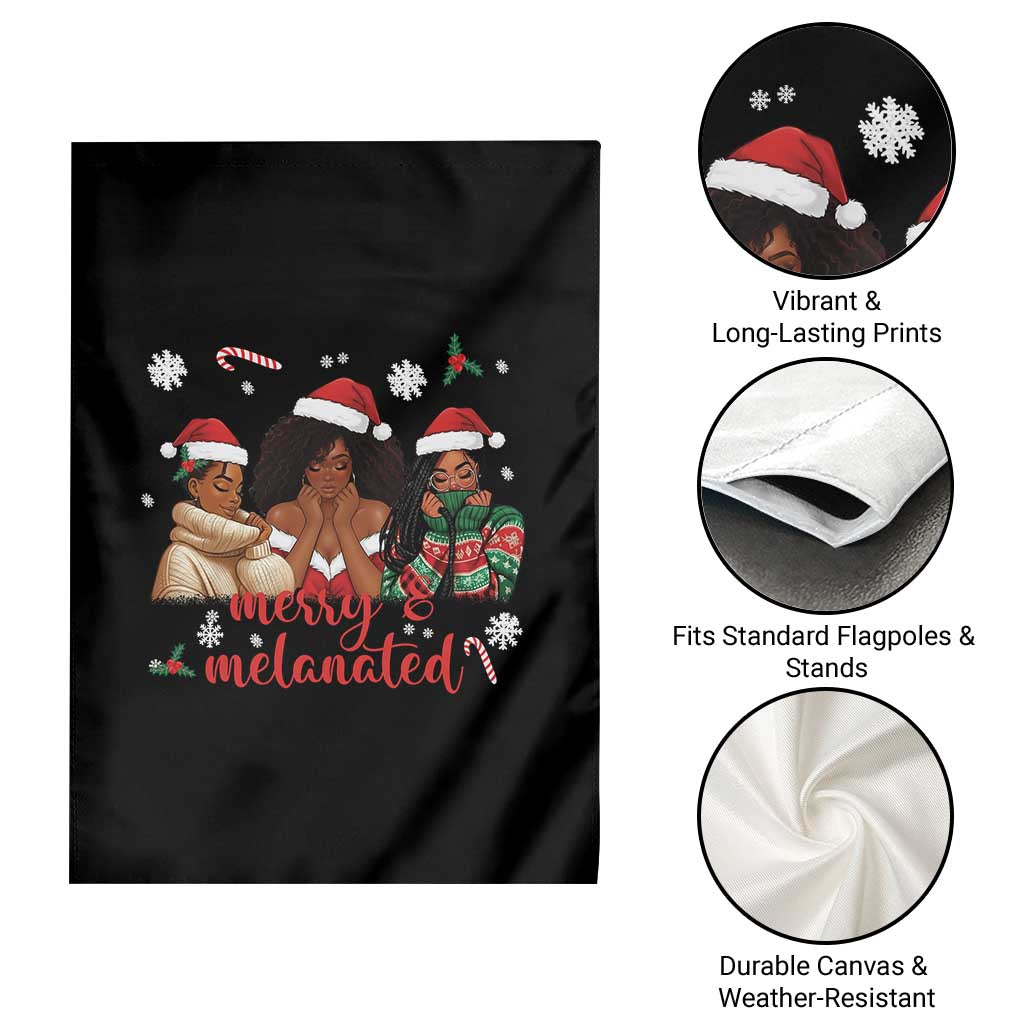Melanin Christmas Garden Flag Merry And Melanated Holiday Gift For Girl TS12 Print Your Wear