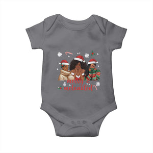 Melanin Christmas Baby Onesie Merry And Melanated Holiday Gift For Girl TS12 Charcoal Print Your Wear