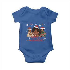 Melanin Christmas Baby Onesie Merry And Melanated Holiday Gift For Girl TS12 Royal Blue Print Your Wear