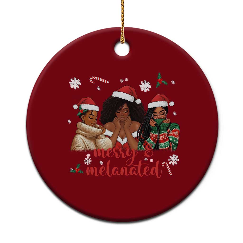 Melanin Christmas Ceramic Ornament Merry And Melanated Holiday Gift For Girl TS12 1pc Red Print Your Wear