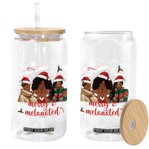 Melanin Christmas Glass Can Merry And Melanated Holiday Gift For Girl TS12 Print Your Wear