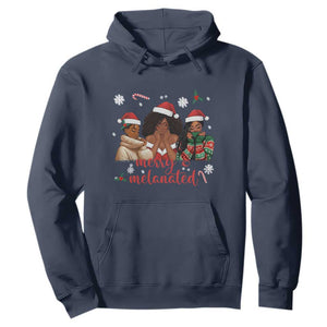 Melanin Christmas Hoodie Merry And Melanated Holiday Gift For Girl TS12 Navy Print Your Wear