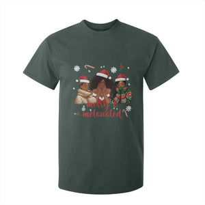 Melanin Christmas T Shirt For Kid Merry And Melanated Holiday Gift For Girl TS12 Dark Forest Green Print Your Wear