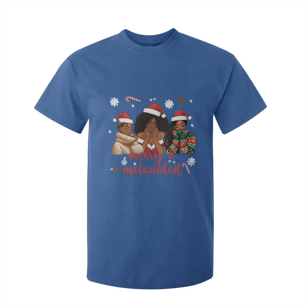 Melanin Christmas T Shirt For Kid Merry And Melanated Holiday Gift For Girl TS12 Royal Blue Print Your Wear