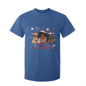 Melanin Christmas T Shirt For Kid Merry And Melanated Holiday Gift For Girl TS12 Royal Blue Print Your Wear