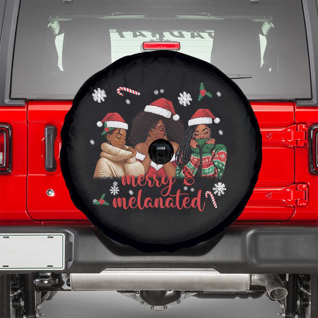 Melanin Christmas Spare Tire Cover Merry And Melanated Holiday Gift For Girl TS12 Black Print Your Wear